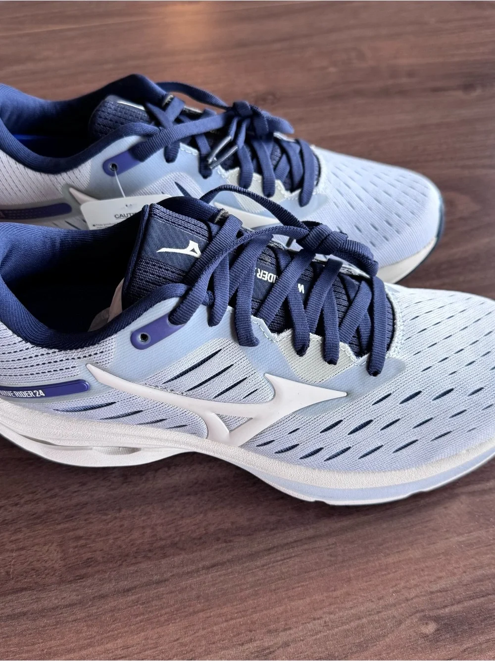 Mizuno Wave Rider 24 Women’s Running Shoes - Light Gray/Navy - Size 7